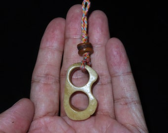 Nepal Tibet Tantric Buddhist Kapala Bone Talisman Amulet Pendant (d2)