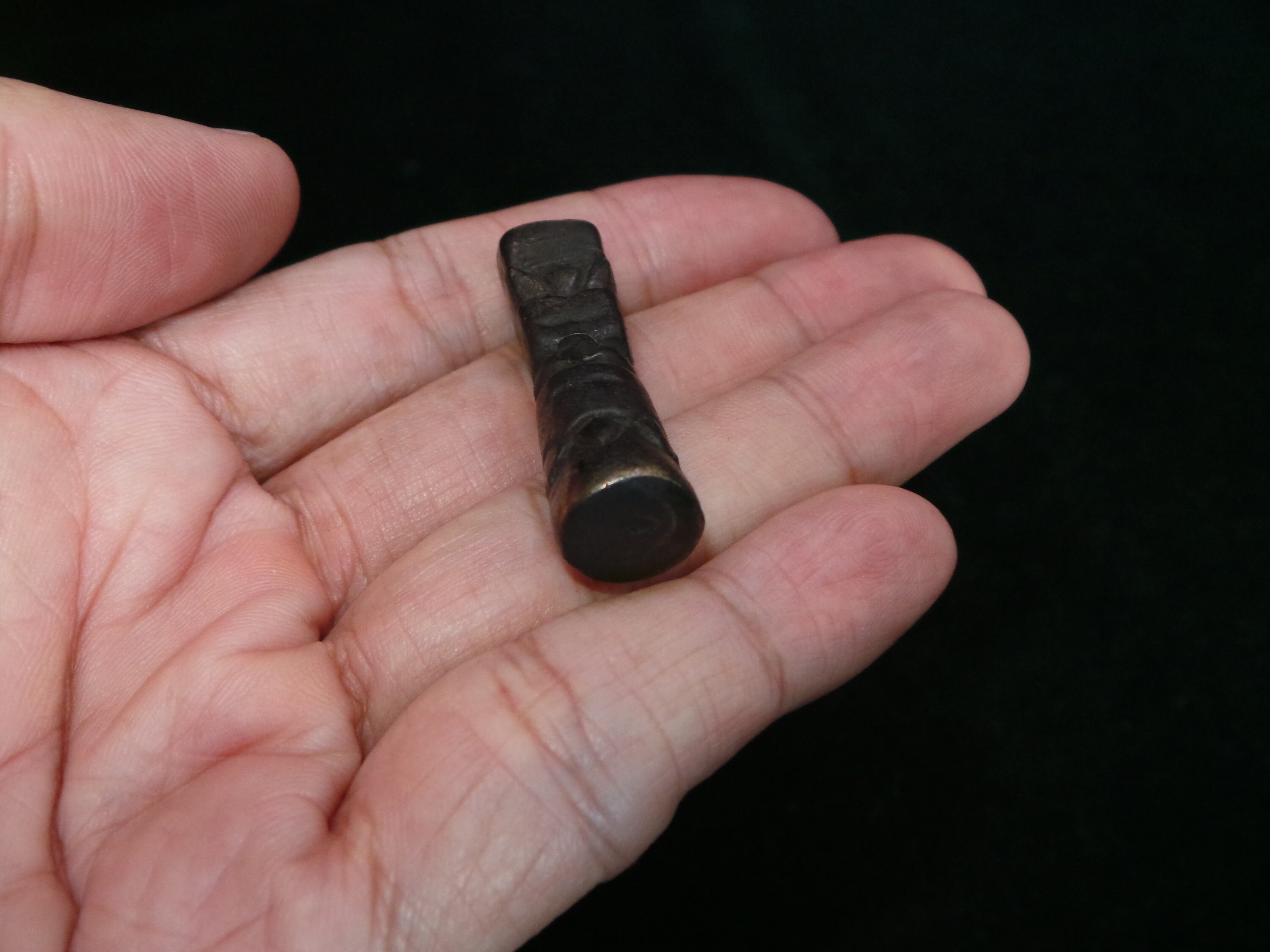 古いネパール チベット ブロンズ 蓮 仏教シンボル 印章 ペンダント IV