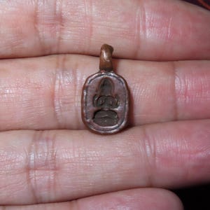 Nepal Tibet Buddhist Copper Chenrazig Tsa-Tsa Mold Thogchag Talisman Pendant (d6)