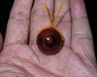 Perle médicinale bouddhique en agate rouge cornaline rouge de forme ronde (e6)