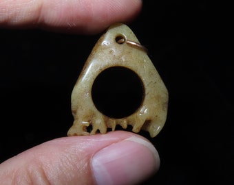 Nepal Tibet Tantric Buddhist Kapala Bone Talisman Amulet Pendant (d5)