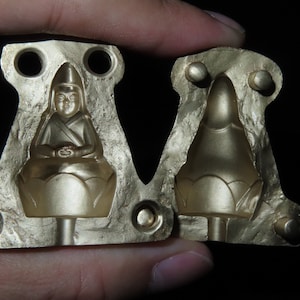 Exquis Bouddhiste Tantrique 4cm Cuivre Guru Dewa Chenpo 3D Tsa-Tsa Maker Moule Moule