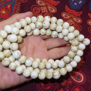 Nepal Tibet Buddhistiska 108 Runda Formade Vita Snäckskal Mala Bönepärlor (i4)