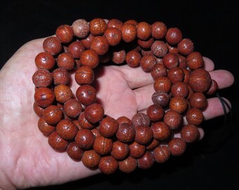 Nepal Tibet Buddhist 12.5mm 108 Phoenix-Eyed Bodhi Seed Mala Prayer Beads (e15)