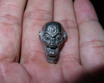 Exquisite Nepal Tibet Buddhist Tibetan Silver Citipati Skull Mala Prayer Guru Bead (f22)