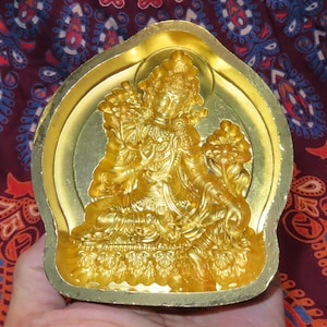 Large 12cm Buddhist Gilt Alloy Green Tara Tsa-Tsa Maker Mold Mould (e5)
