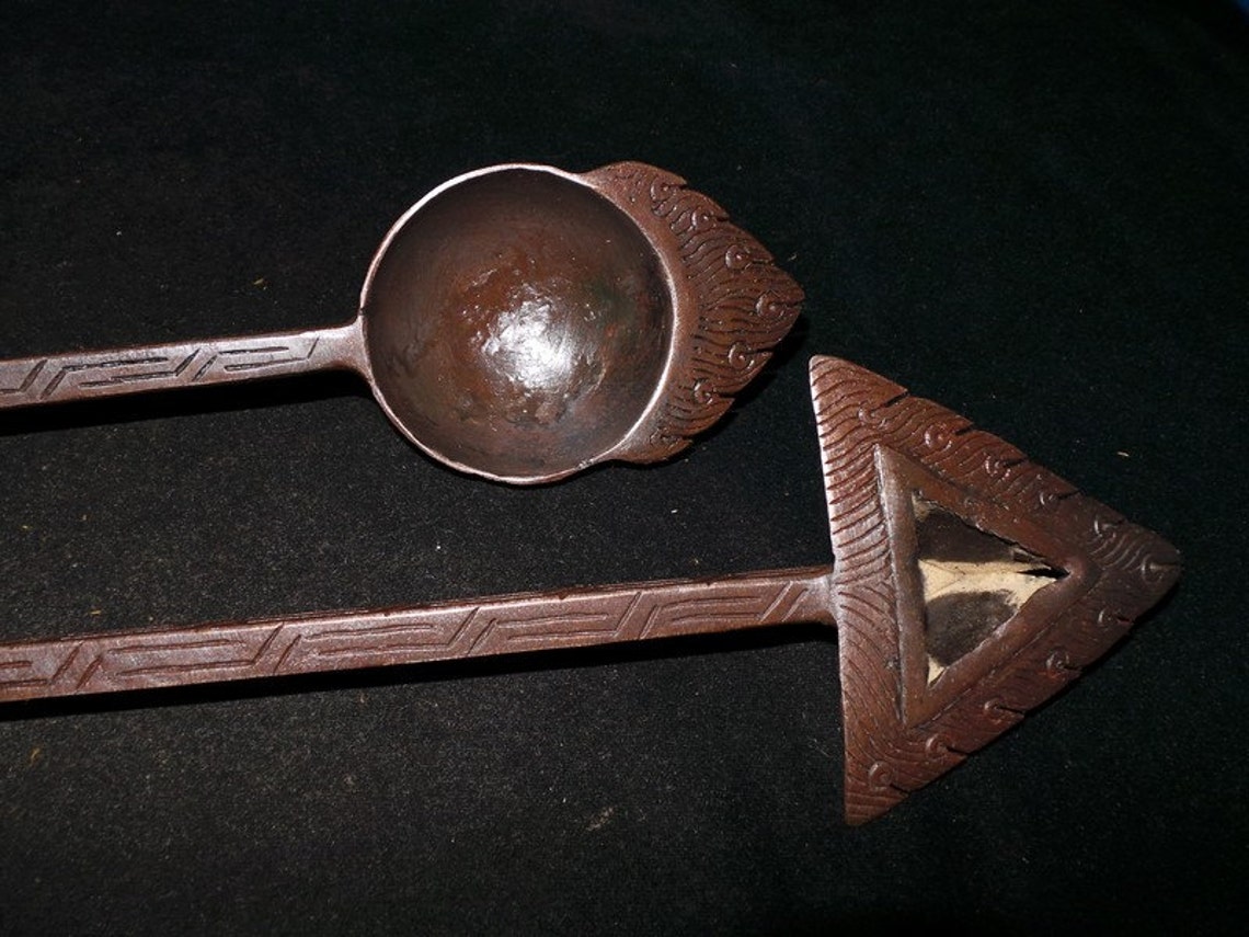 Old Nepal Tibet Tantric Buddhist Iron Fire Ceremonial Spoons | Etsy