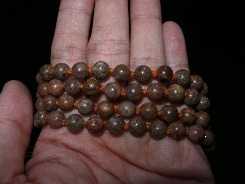Beautiful Nepal Tibet Round Shaped 100 Conch Shell Fossil Bead Necklace