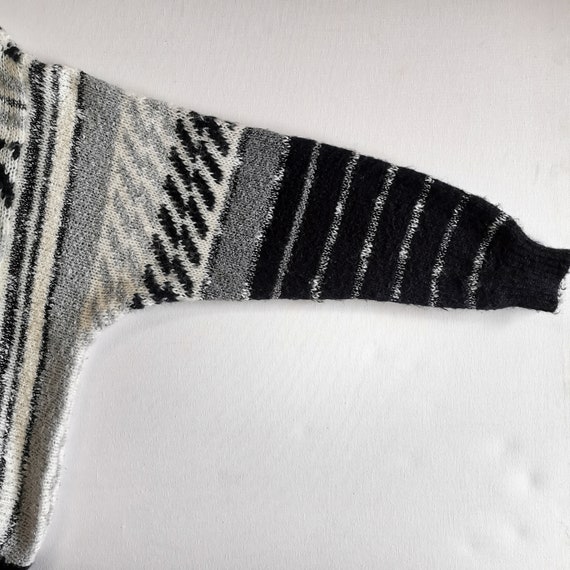 80s Black White Chevron Striped Chunky Sweater Knit Made in Taiwan SMALL MEDIUM Etsy UK