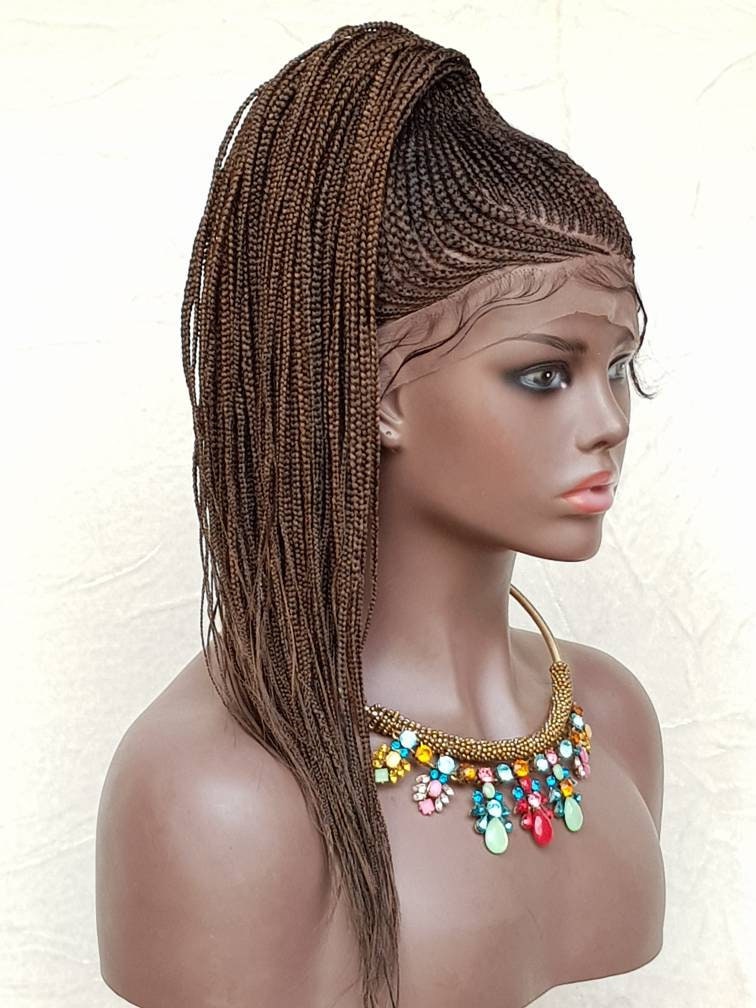 Braided FULL LACE Wig Ponytail Updo Braids Cornrow Ghana Weave Box