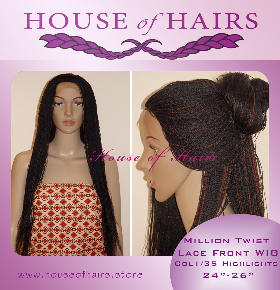 Handmade Glueless Micro Tiny Million Braids Lace Front Senegalese Twist 1/35 Highlights 24-26 Handmade Glueless Micro Tiny Million Braids Lace Front Senegalese Twist 1/35 Highlights 24-26