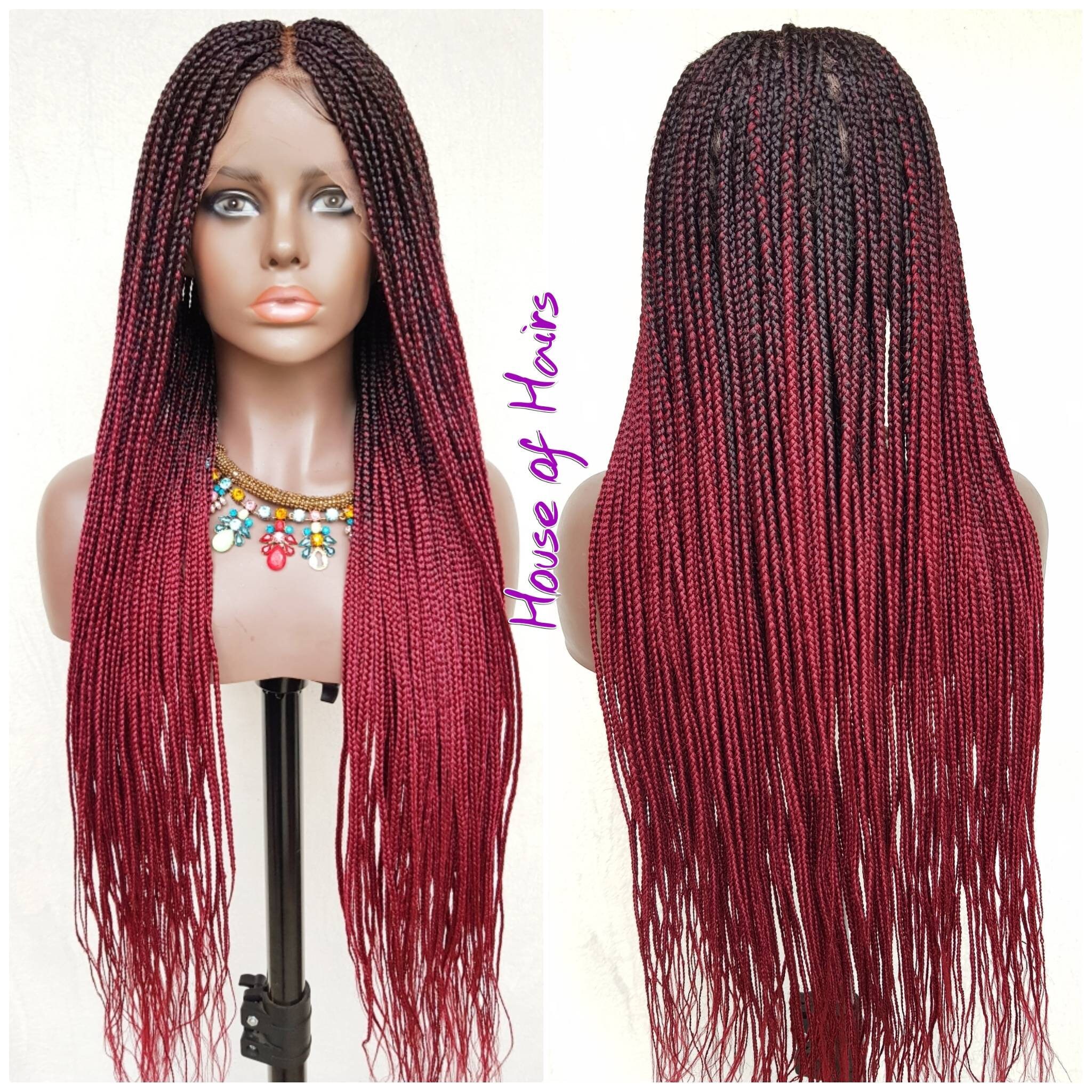 Small/Medium Box Braids Full Lace Box Braids Plaits Wig Black Ombre