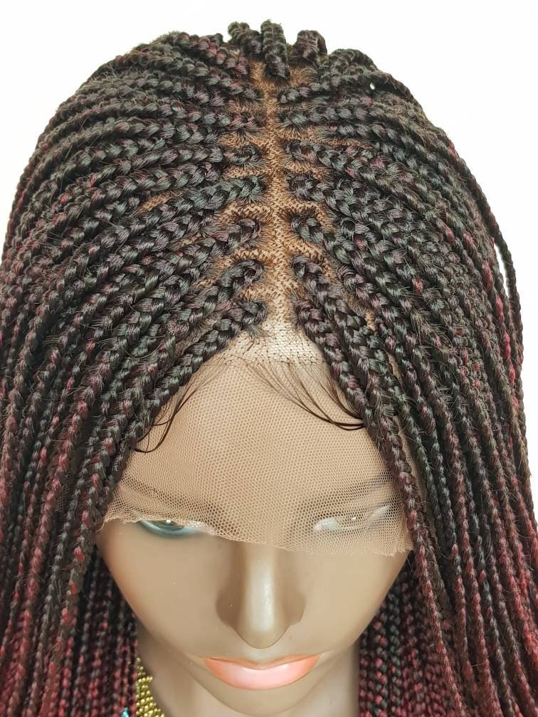 Small/Medium Box Braids Full Lace Box Braids Plaits Wig Black Ombre