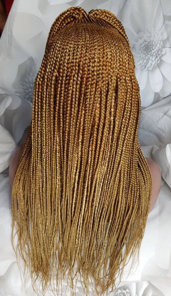 Handmade Braided FULL LACE Wig Ket Braids Cornrow Ghana Weave with Box