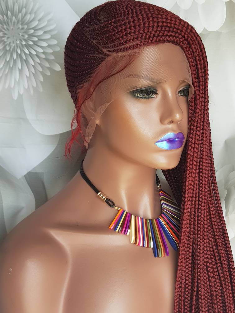 Braided FULL LACE Wig Lemonade Braids Cornrow Ghana Weave Box Braids