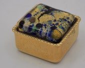 Antique pilulier, jewelry box, jewelry box, very old, year 1900, Murano glass, gilded brass, antique object, antique gift, woman gift