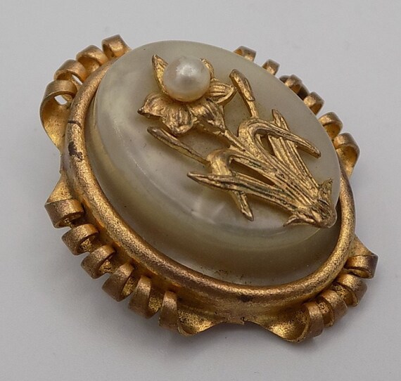 Broche barrette ancienne en or, platine et diamants