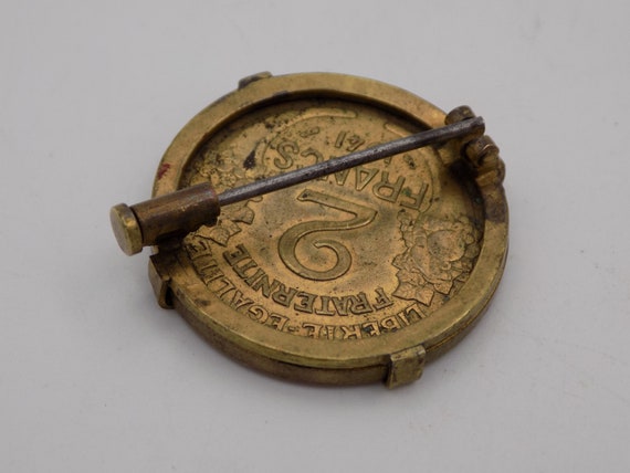 Broche ancienne,Montée,sur une pièce de 2 francs,… - image 3