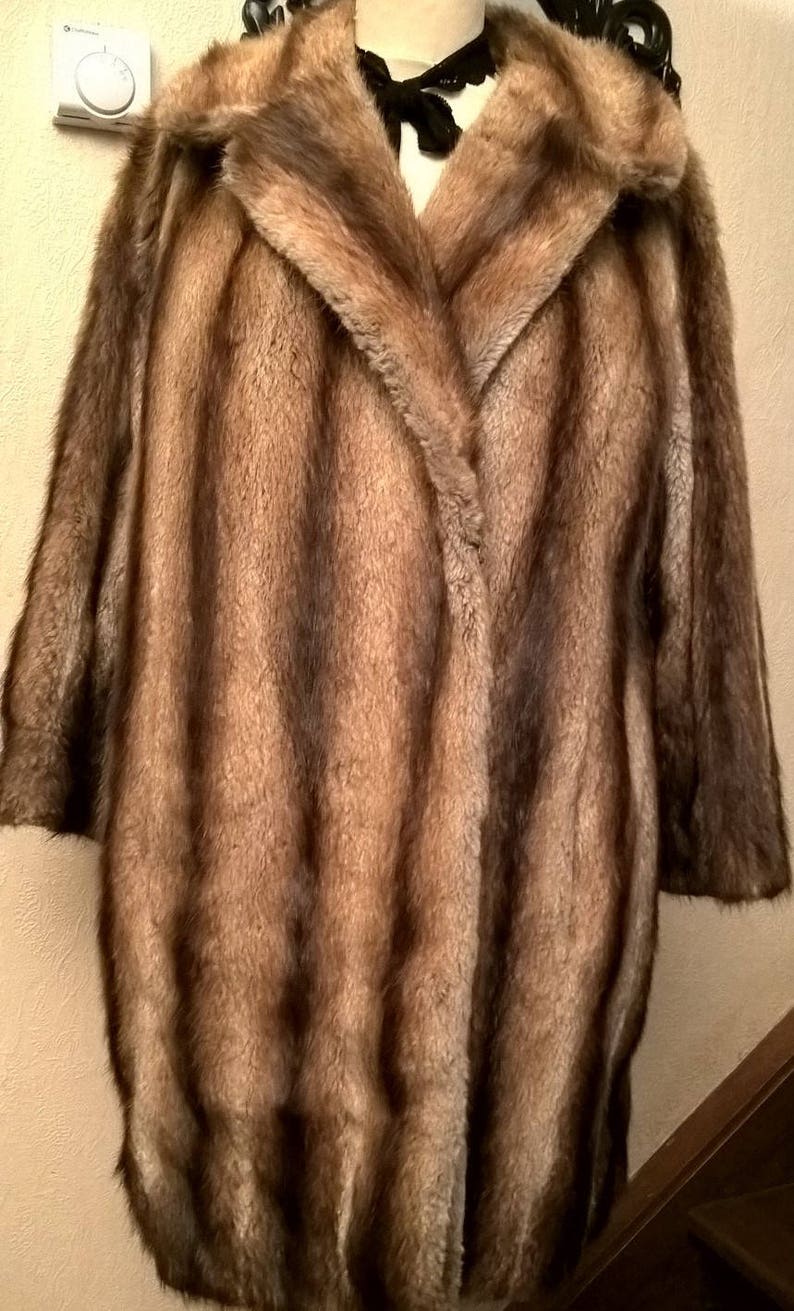 fur Fox vintage coat woman woman beige and brown coat woman girl gift clothes clothing girl Great coat