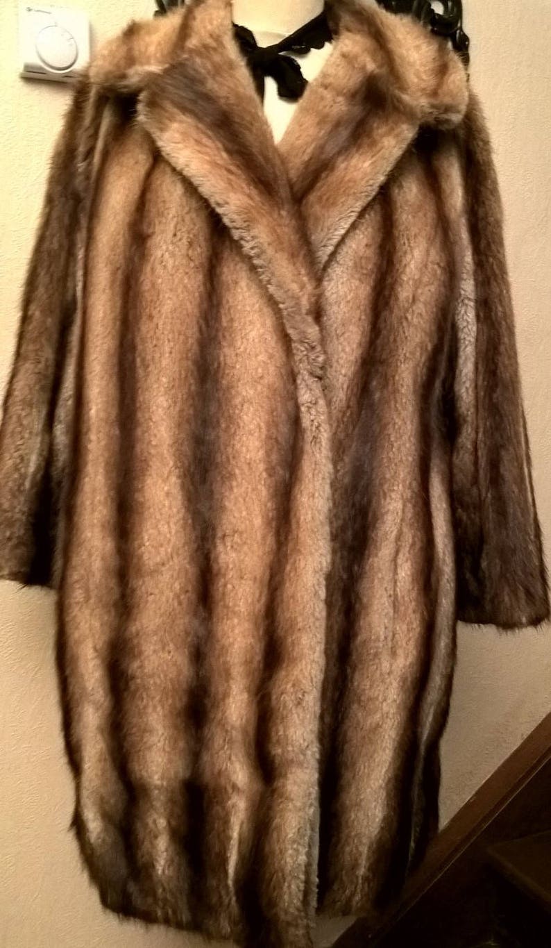 fur Fox vintage coat woman woman beige and brown coat woman girl gift clothes clothing girl Great coat