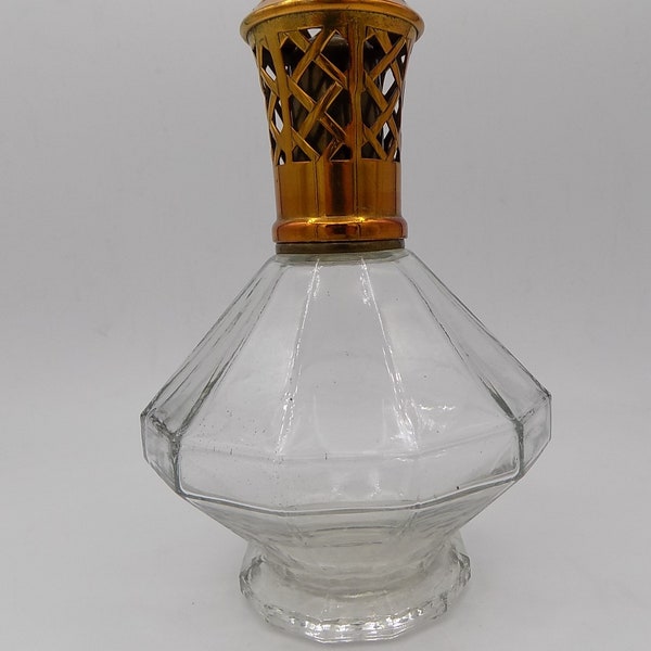 Berger lamp, vintage lamp, 1950 's, glass and brass, antique item, antique gift, woman gift, home gift, perfume lamp, home perfume