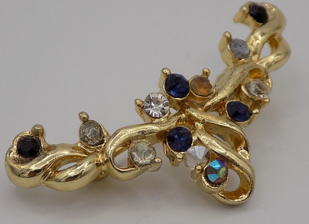 Broche Vintage Rare Guy Laroche - Motif Iris - Bijou Ancien De Collection - Occasion