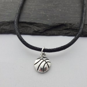 Basketball Choker, Basketball Necklace, Basketball Gift, Basketball Gifts, Black Cord Necklace, Charm Necklace, Sport Necklace, Jewelry Bild 1