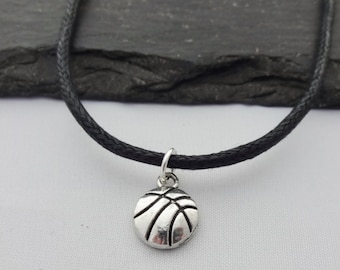 Basketball Choker, Basketball Necklace, Basketball Gift, Basketball Gifts, Black Cord Necklace, Charm Necklace, Sport Necklace, Jewelry