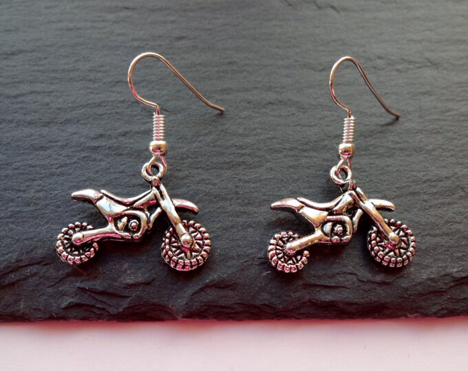 Motorcycle Earrings Dirt Bike Earrings Charm Earrings Etsy