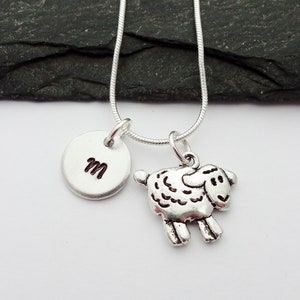 Initial Sheep Necklace, Sheep Necklace, Initial Necklace, Charm Necklace, Sheep Gifts, Sheep Gift, Jewellery, Farm Gifts, Farmer Necklace