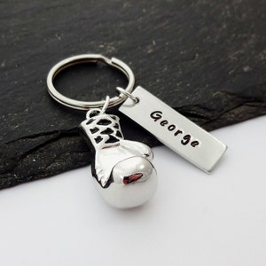 Personalised Boxing Keyring, Gift For Boxer, Boxing Glove Keychain, Name Keyring, Personalized Gifts, Sports Charm Keyring, Boxing Gifts