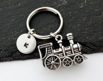 Initial Train Keyring, Train Keychain, Train Gifts, Charm Keyring, Personalised Gift, Train Lover, Train Driver Gifts, Personalized Gifts