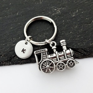 Initial Train Keyring, Train Keychain, Train Gifts, Charm Keyring, Personalised Gift, Train Lover, Train Driver Gifts, Personalized Gifts