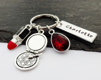 Personalised Makeup Keyring, Gift For Beautician, Make Up Gifts, Beauty Therapist Gift, Bridal Makeup Artist Gift Beauty Consultant Keychain