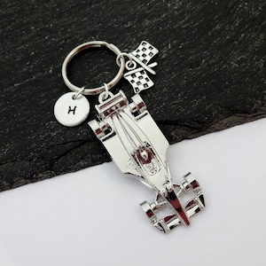 Racing Car Keyring, Initial Keyring, Charm Keychain, Racing Gifts, Racing Driver Gift, Motor Sport Fan Gift, Racing Fan Keyring, Car Keyring