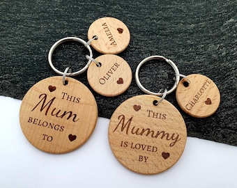 This Mum Belongs To Keychain, This Mummy Is Loved By Keyring, Mum Gift, Mothers Day Gift, Personalised Gifts For Mummy, Mum Keyring, New Mum