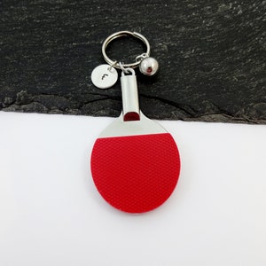 Table Tennis Keyring, Initial Keyring, Sports Keychain, Hand Stamped, Table Tennis Gift, Personalised Table Tennis Gifts, Sports Keyring image 3