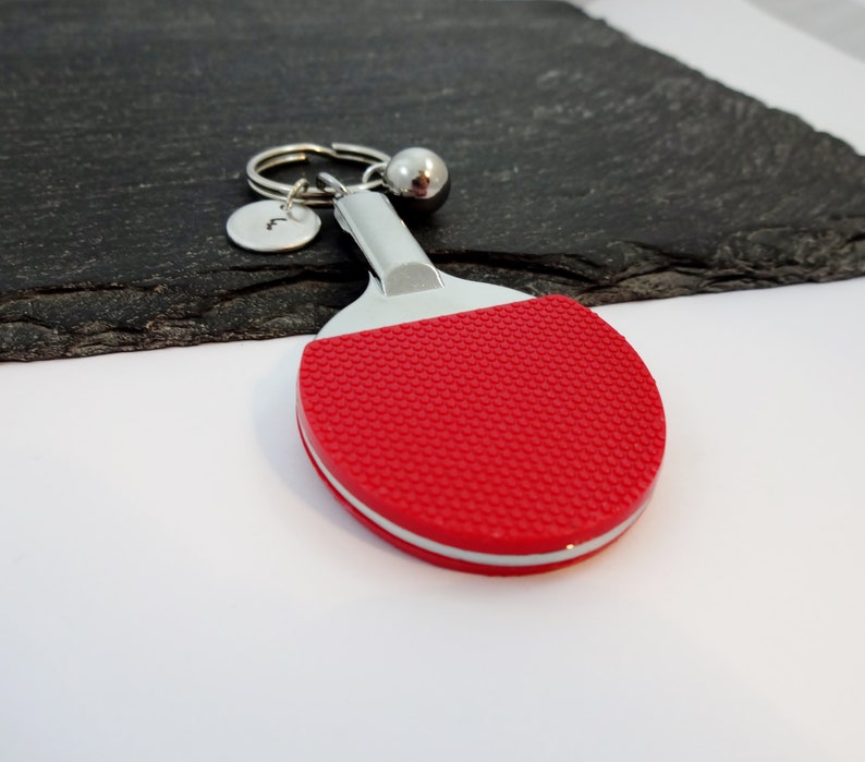 Table Tennis Keyring, Initial Keyring, Sports Keychain, Hand Stamped, Table Tennis Gift, Personalised Table Tennis Gifts, Sports Keyring image 4