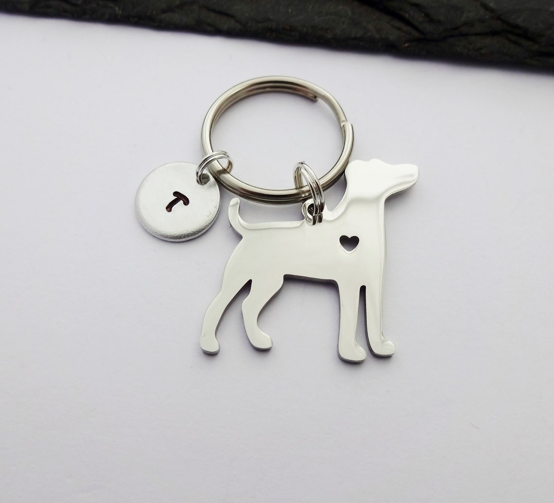 Dog Keyring Initial Keyring Hand Stamped Keyring Pet Etsy UK