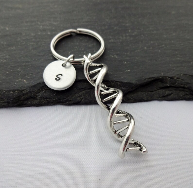 DNA Keyring Hand Stamped Keyring Science Keyring DNA Etsy