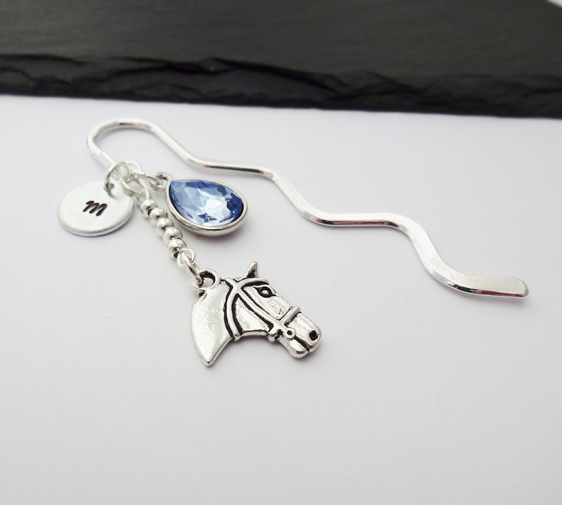 Horse Bookmark, Initial Bookmark, Horse Gift, Hand Stamped Gifts, Horse Riding, Equestrian Gift, Personalised Readers Gift, Book Lover Gift image 5