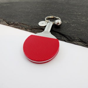 Table Tennis Keyring, Initial Keyring, Sports Keychain, Hand Stamped, Table Tennis Gift, Personalised Table Tennis Gifts, Sports Keyring image 2