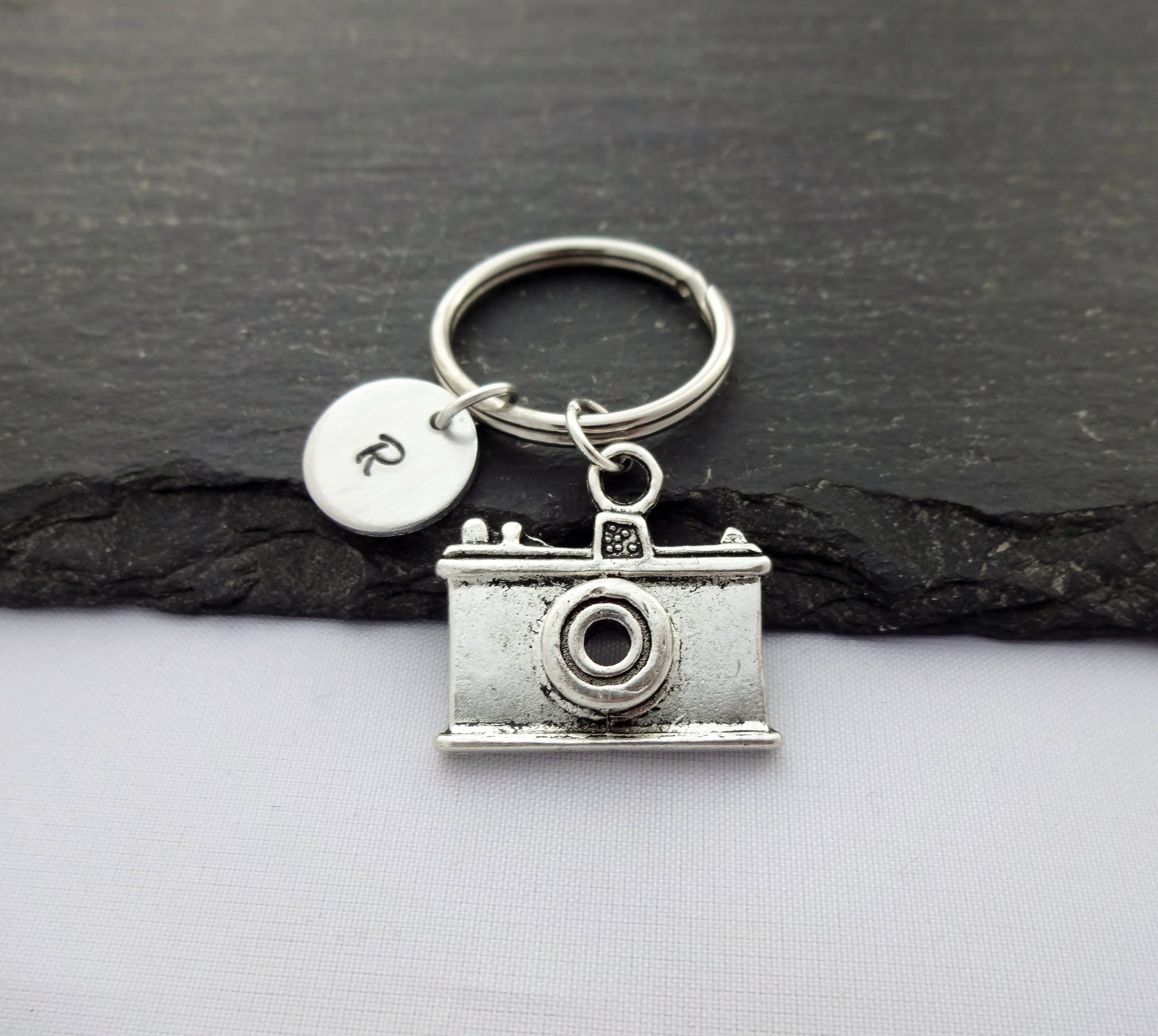 Camera Keyring Initial Keyring Photographer Keyring Hand Etsy UK