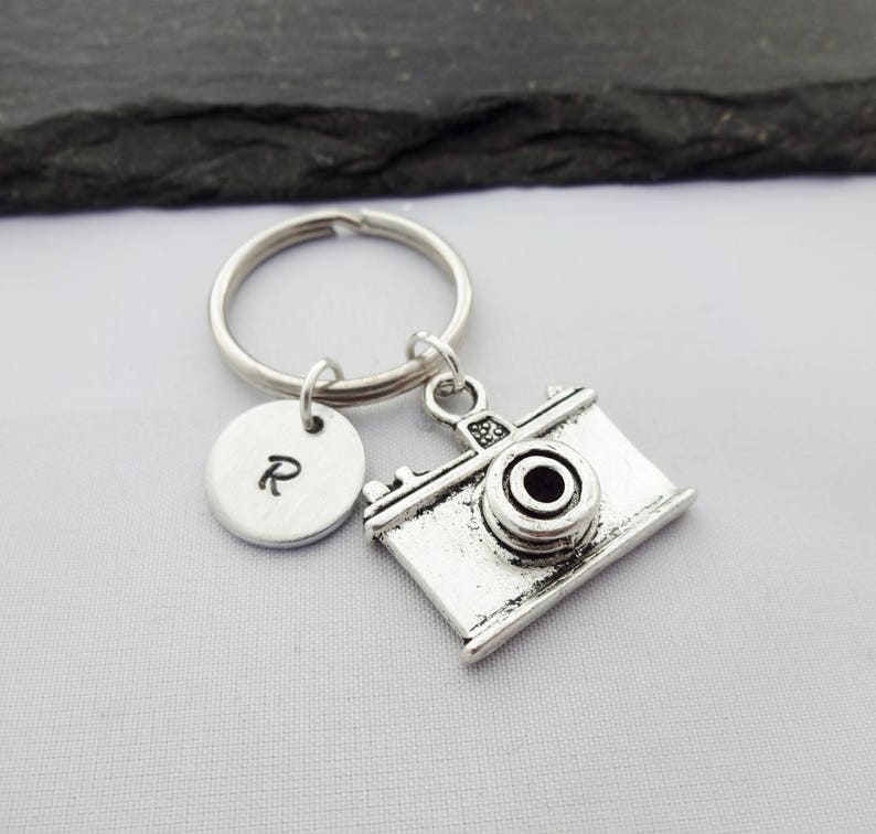 Camera Keyring Initial Keyring Photographer Keyring Hand Etsy UK