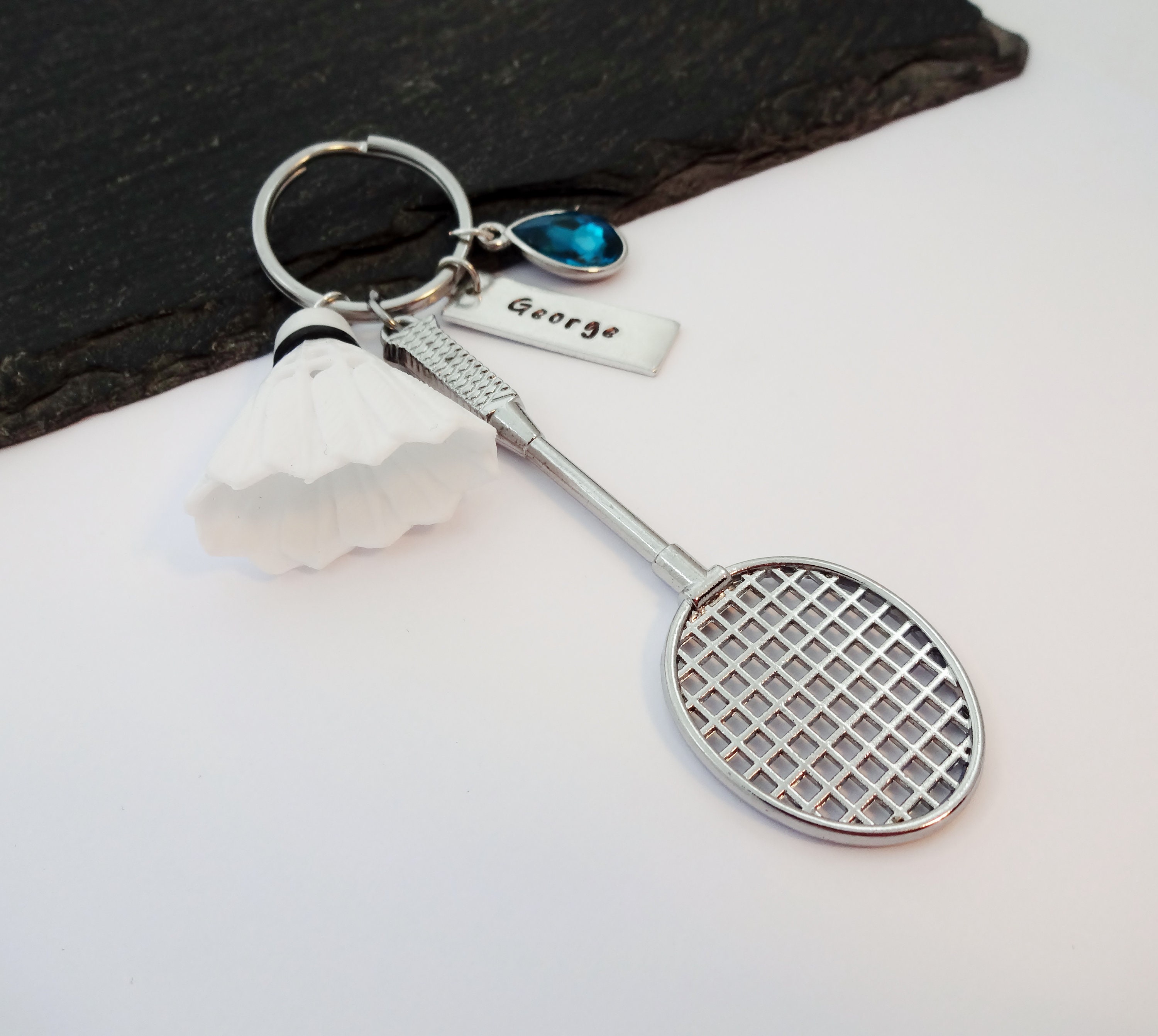 Badminton Keyring, Name Keyring, Badminton Gifts, Racket Sport ...