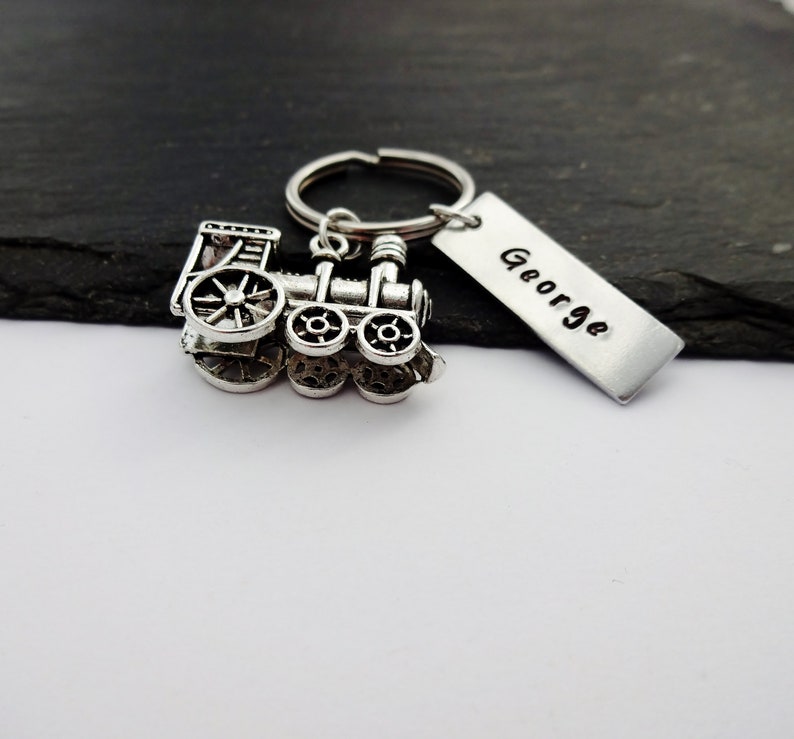 Train Keyring, Train Gifts, Name Keyring, Train Keychain, Personalised Gifts, Charm Keyring, Train Lover Gift, Train Driver Gift image 8