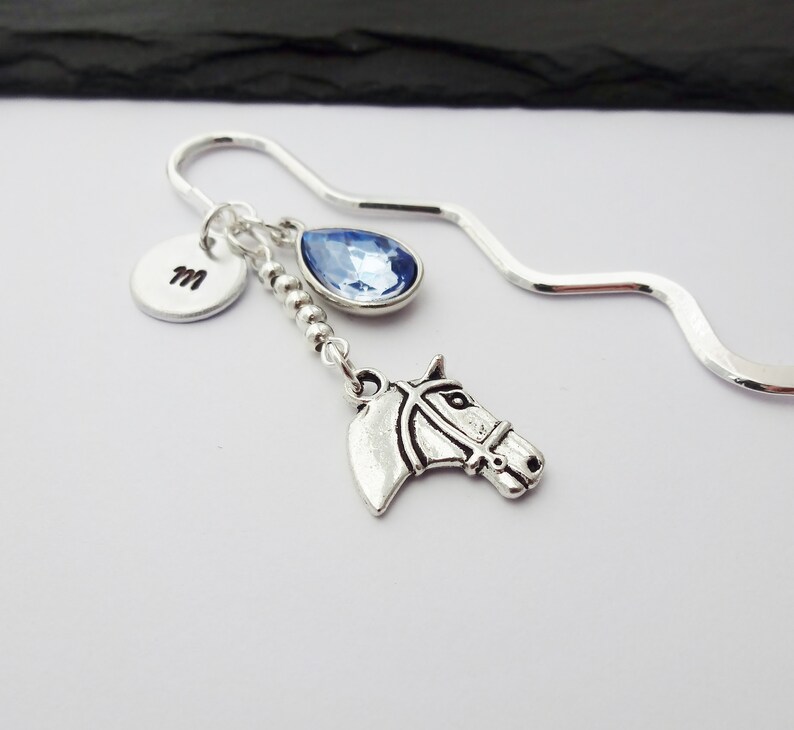 Horse Bookmark, Initial Bookmark, Horse Gift, Hand Stamped Gifts, Horse Riding, Equestrian Gift, Personalised Readers Gift, Book Lover Gift image 2