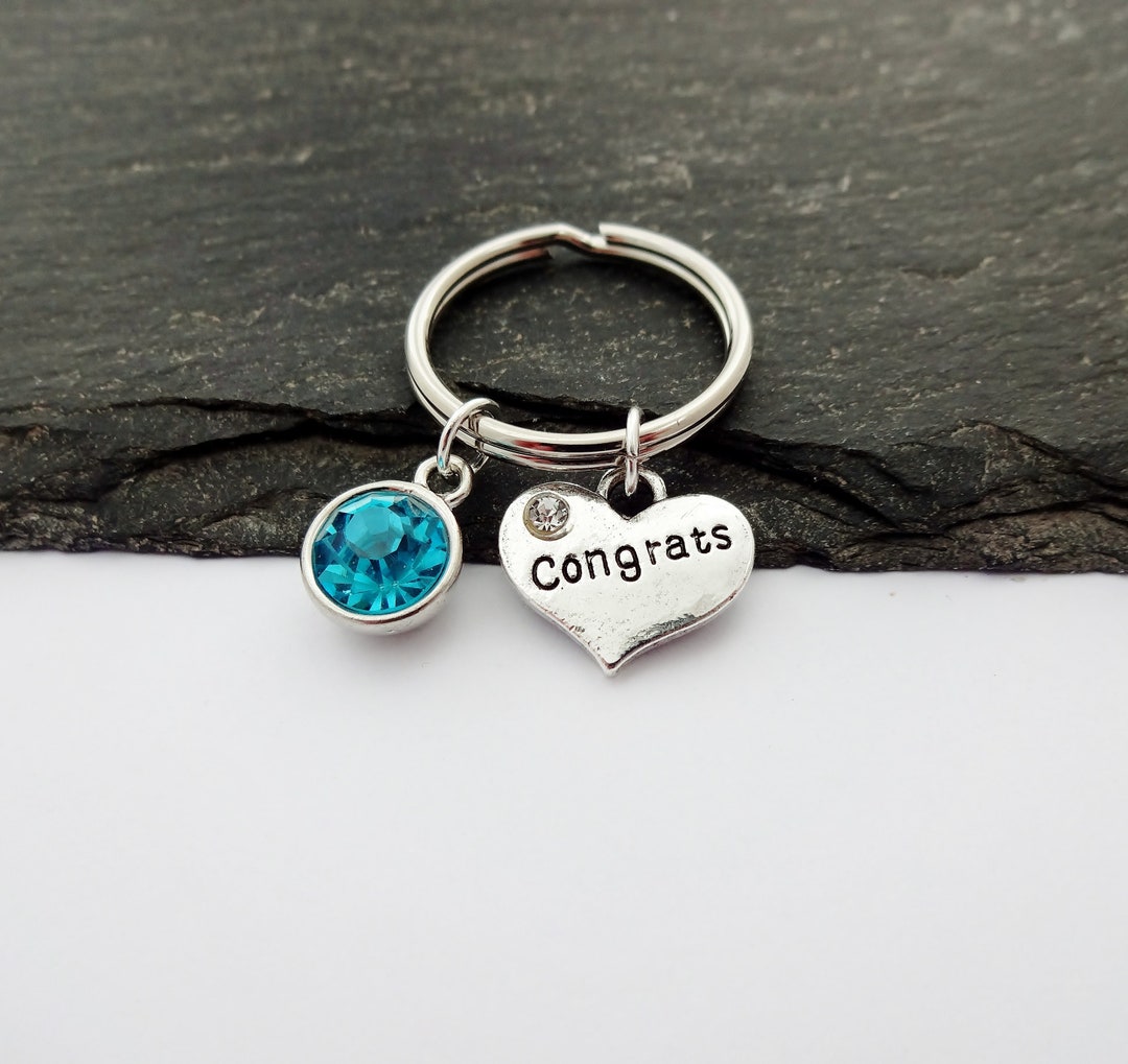 Congrats Keyring, Gift for New Job, Graduation, Wedding, Passing Your ...