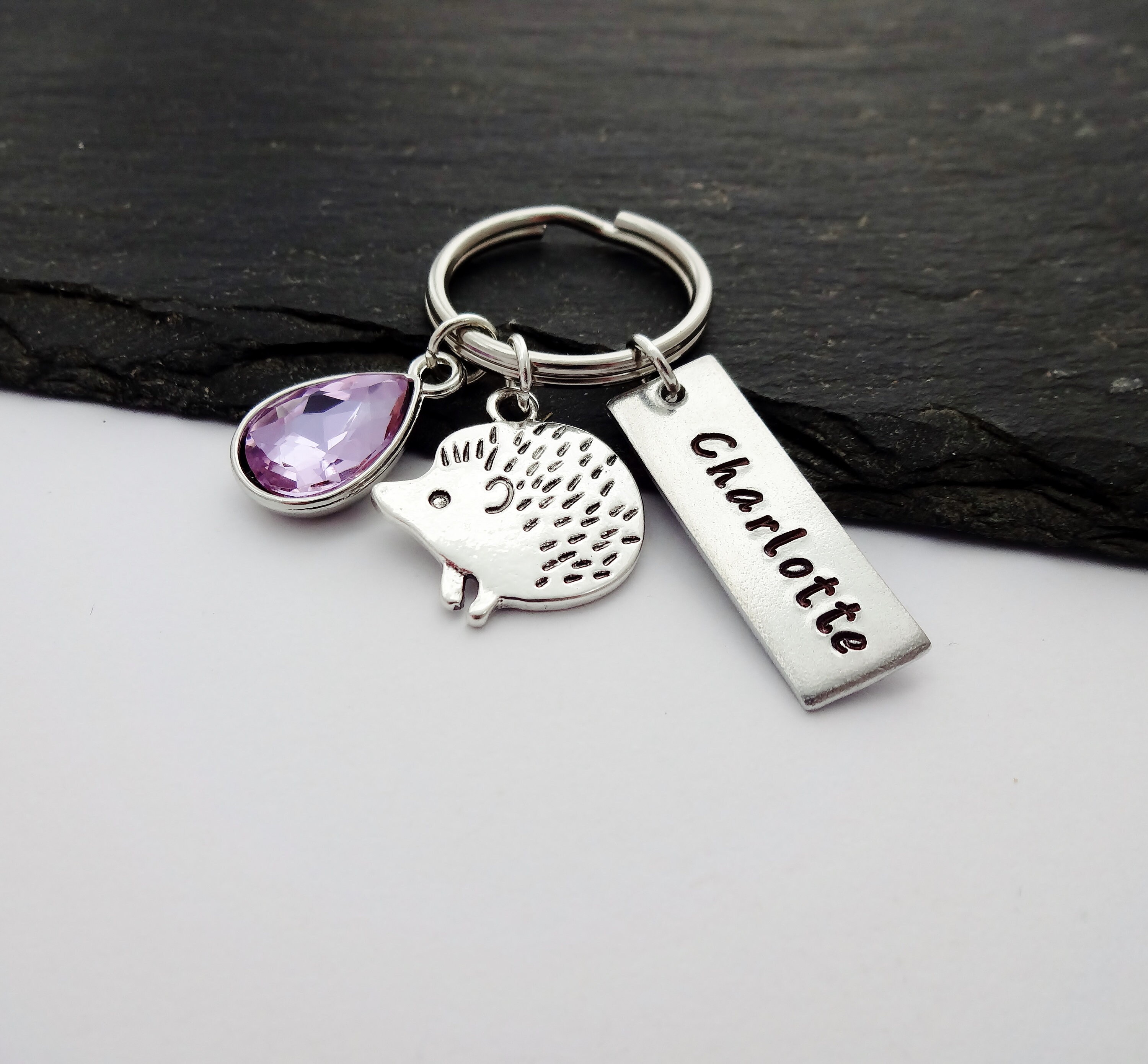 Hedgehog Keychain Personalised Gift Hedgehog Keychain Name Etsy Nederland