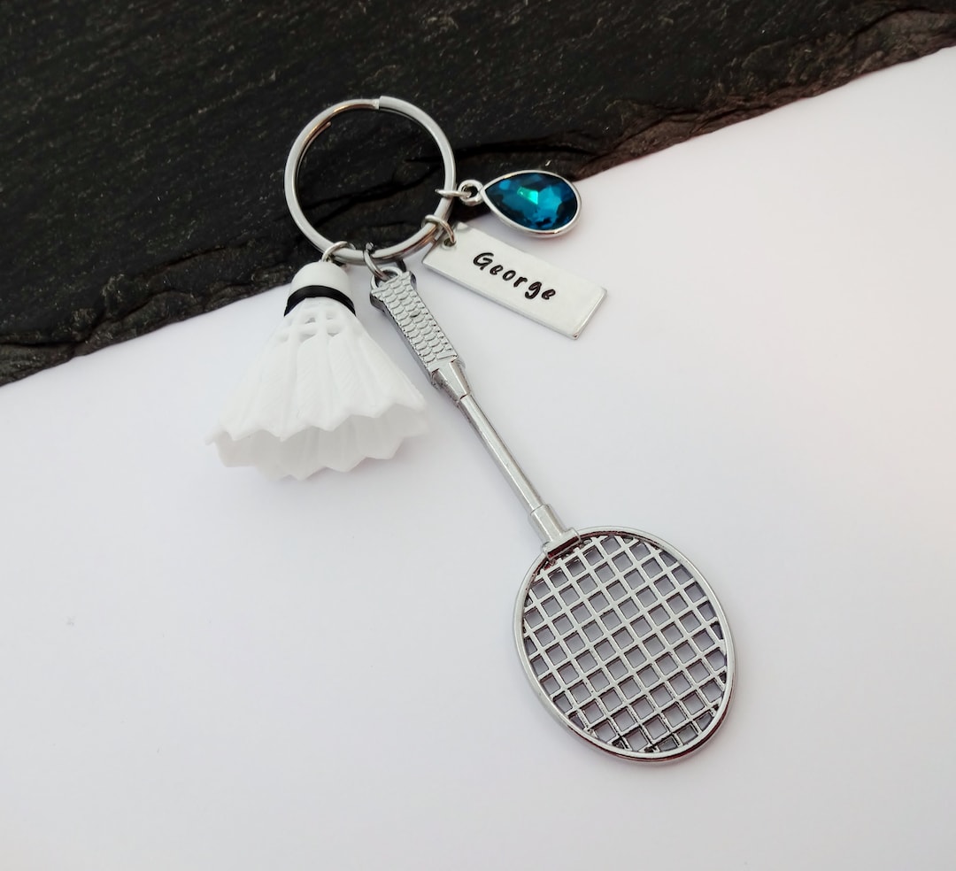 Badminton Keyring, Name Keyring, Badminton Gifts, Racket Sport